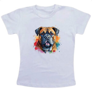 Camiseta Infanto Juvenil Bulmastife Watercolor Arte