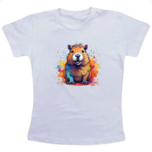 Camiseta Infanto Juvenil Capivara Watercolor Arte