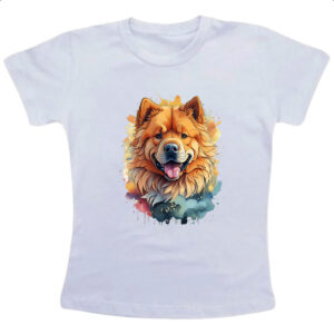 Camiseta Infanto Juvenil Chow Chow Watercolor Arte