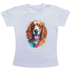 Camiseta Infanto Juvenil Cocker spaniel ingles Watercolor Arte