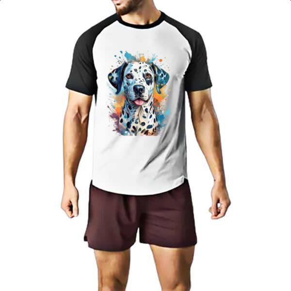 Camiseta Raglan Dalmata Watercolor Arte - Imagem 2