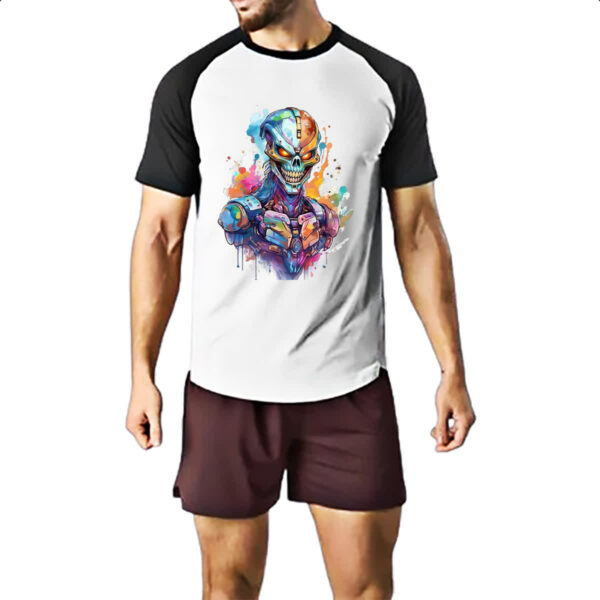 Camiseta Raglan Exterminador Watercolor Arte - Imagem 2