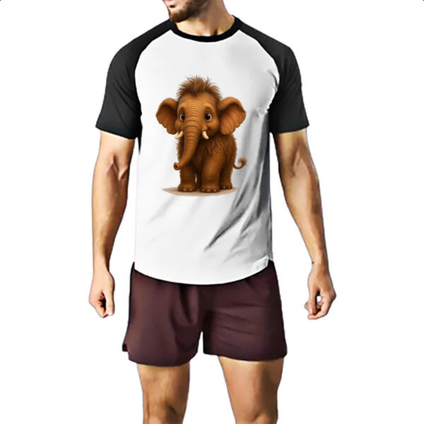 Camiseta Raglan Filhote de Mamute 3D art - Imagem 2