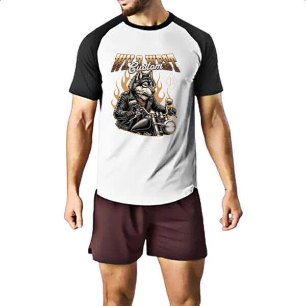 Camiseta Raglan Lobo Wild West Custom - Imagem 2