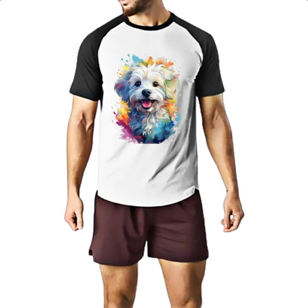 Camiseta Raglan Maltes Watercolor Arte - Imagem 2