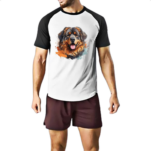 Camiseta Raglan Mastim tibetano Watercolor Arte - Imagem 2