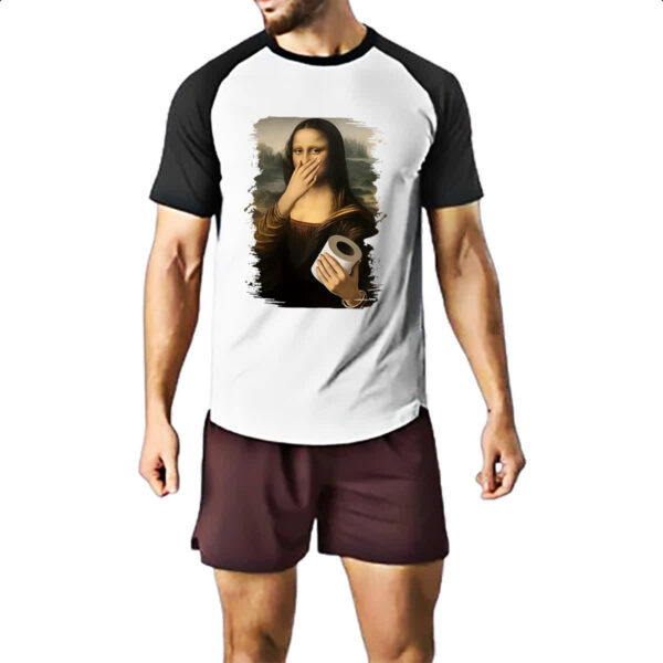 Camiseta Raglan Mona Lisa que fedo - Imagem 2