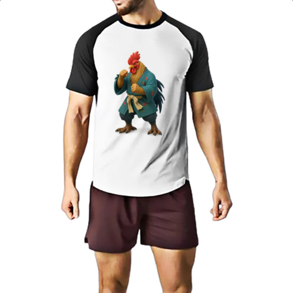 Camiseta Raglan Galo Samurai 3D - Imagem 2