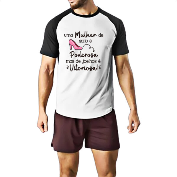 Camiseta Raglan Mulher Salto Poderosa Joelhos Vitoriosa - Imagem 2