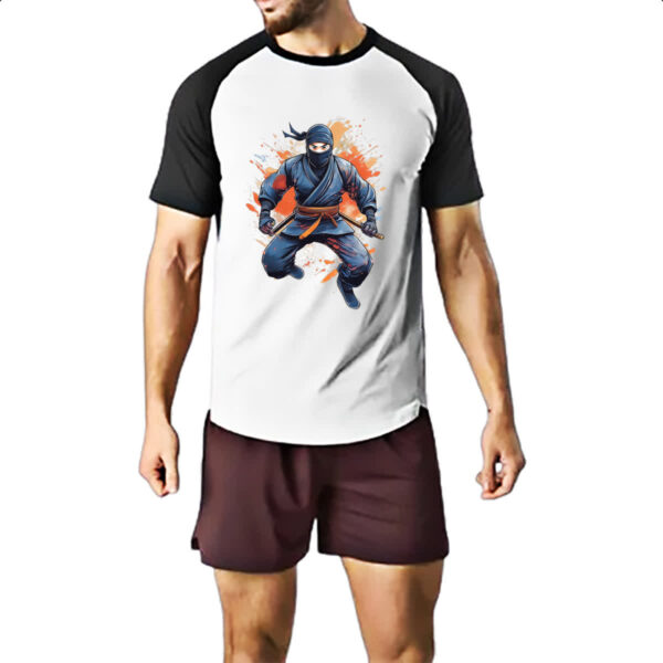 Camiseta Raglan Ninja Watercolor Arte - Imagem 2