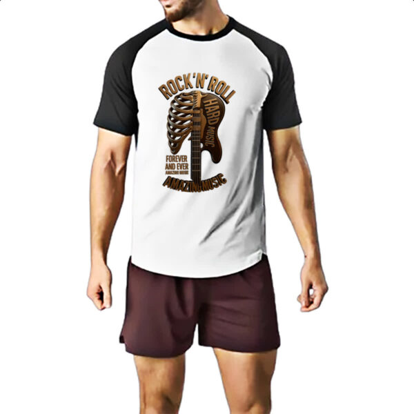 Camiseta Raglan Rock Roll Hard Music - Imagem 2