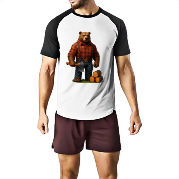 Camiseta Raglan Urso Lenhador - Imagem 2