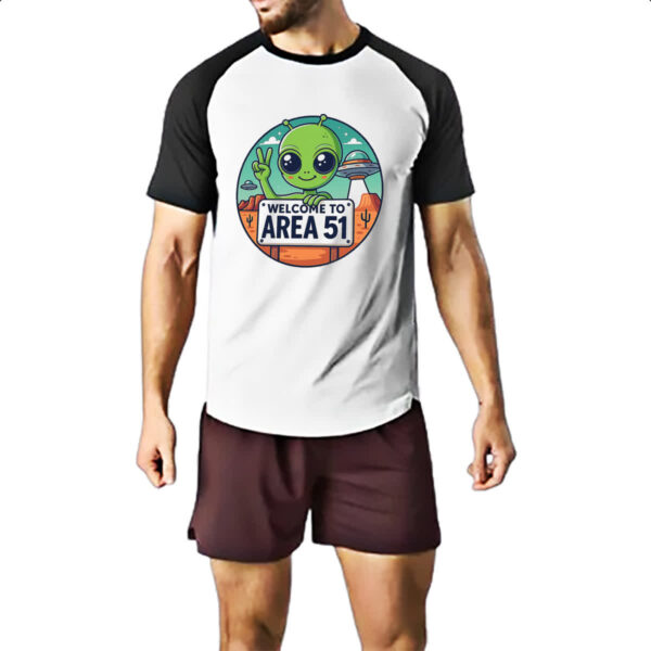 Camiseta Raglan Bem vindo a Area 51 - Imagem 2