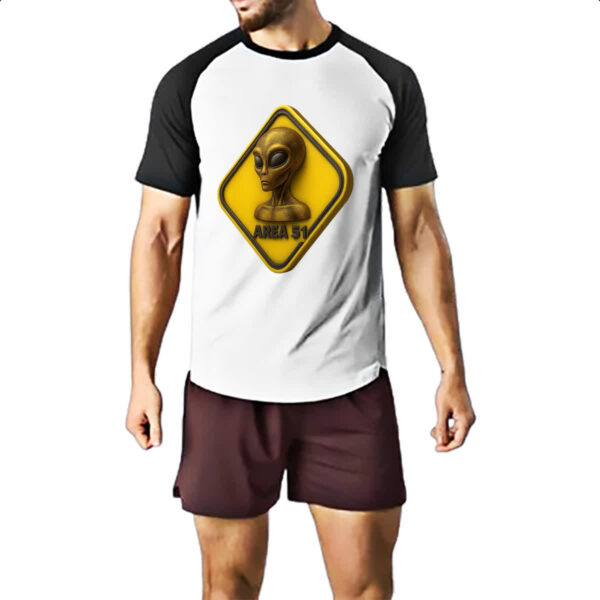 Camiseta Raglan Placa ET Area 51 3D - Imagem 2