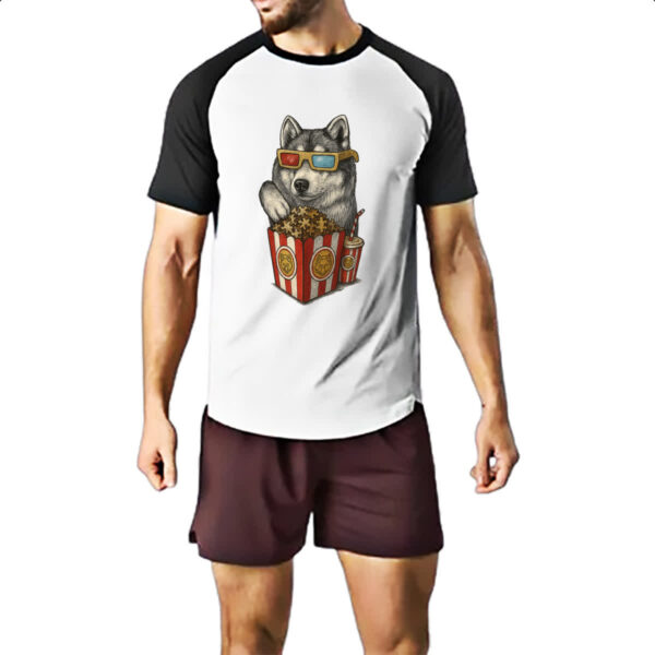 Camiseta Raglan Lobo cinema 3D - Imagem 2