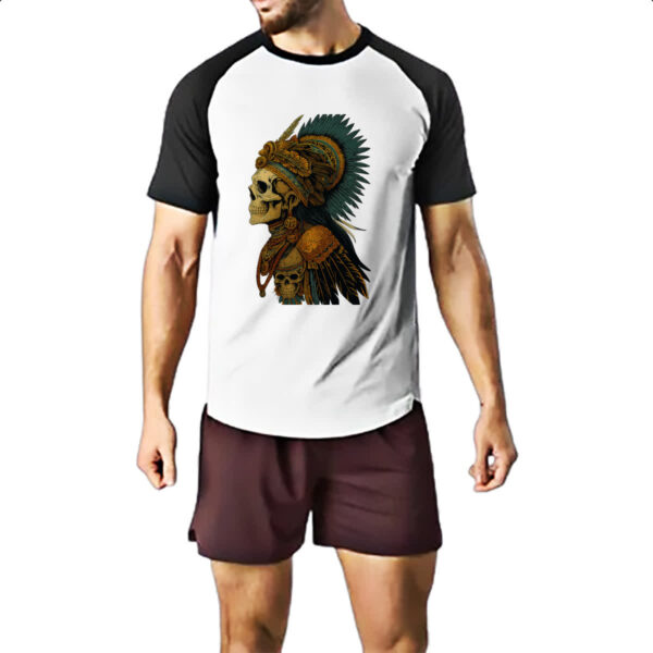 Camiseta Raglan Totem Caveira Indigena - Imagem 2