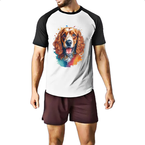 Camiseta Raglan Cocker spaniel ingles Watercolor Arte - Imagem 2