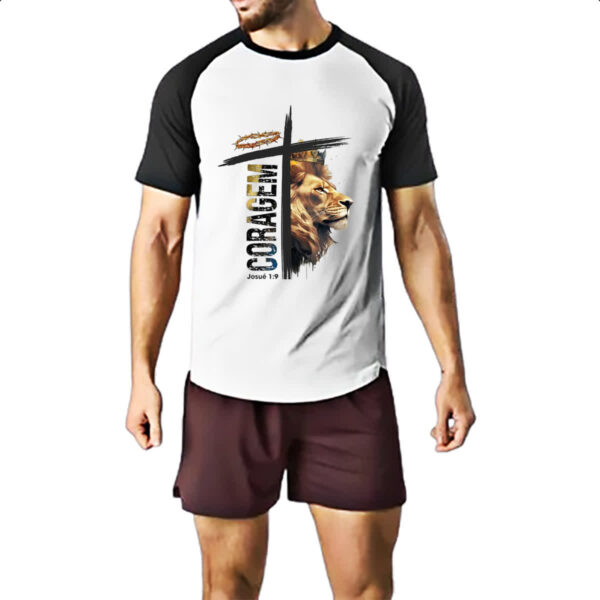 Camiseta Raglan Coragem Josue 1-9 - Imagem 2