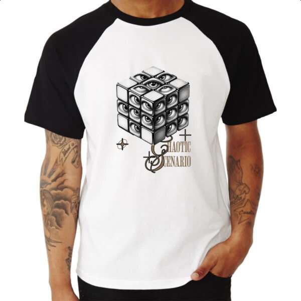 Camiseta Raglan Cubo Magico Chaotic - Imagem 3