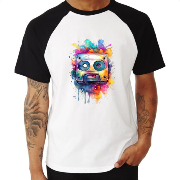 Camiseta Raglan Fita K7 Watercolor Arte - Imagem 3