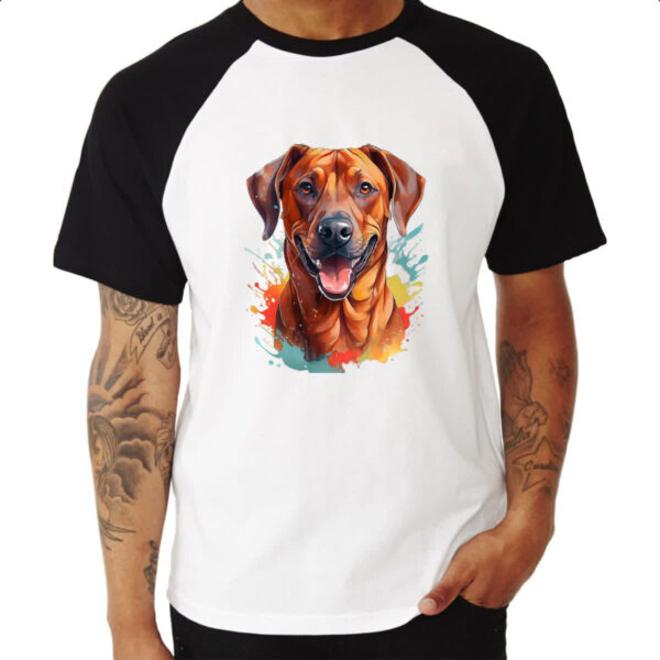 Camiseta Raglan Leao da Rodesia Watercolor Arte - Imagem 3