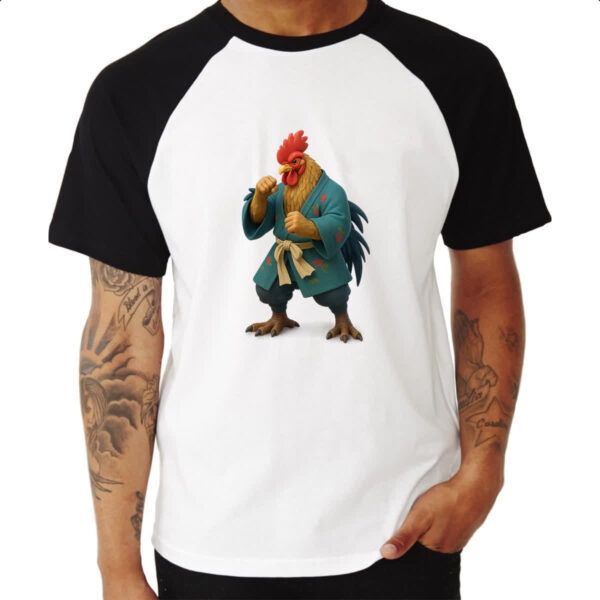 Camiseta Raglan Galo Samurai 3D - Imagem 3