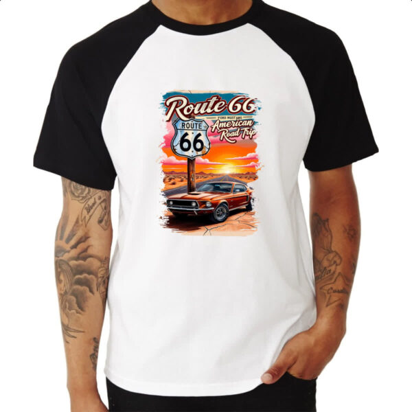 Camiseta Raglan Mustang Route 66 - Imagem 3