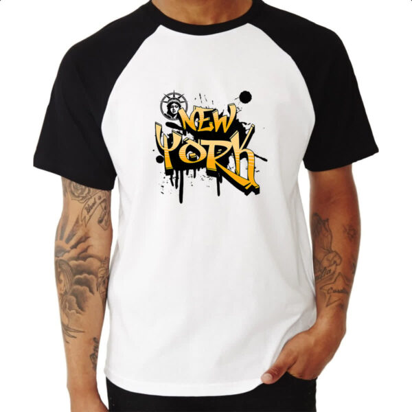Camiseta Raglan New York Grafit Splash - Imagem 3