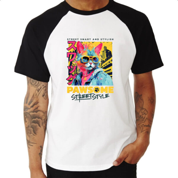 Camiseta Raglan Pawsome Street Style - Imagem 3