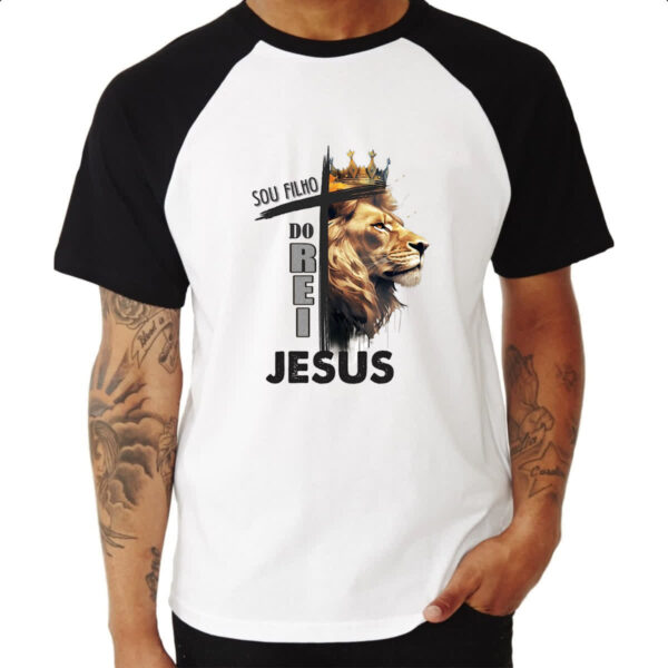 Camiseta Raglan Sou filho do rei Jesus - Imagem 3