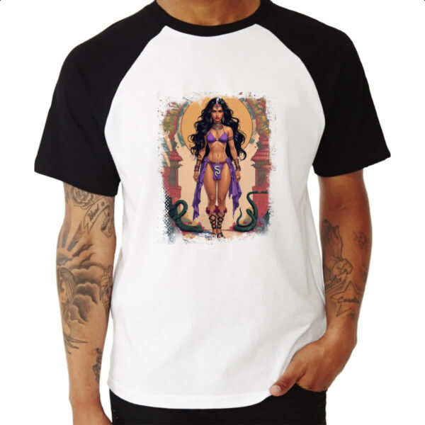 Camiseta Raglan Mereteseguer deusa das serpentes - Imagem 3