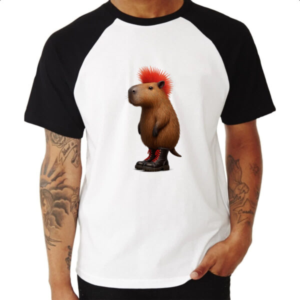 Camiseta Raglan Punkvara capivara - Imagem 3