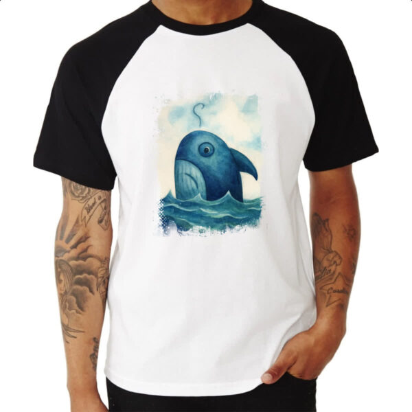 Camiseta Raglan Tubarao indeciso - Imagem 3