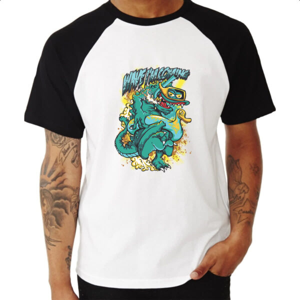 Camiseta Raglan Monstro Wave Im Coming - Imagem 3