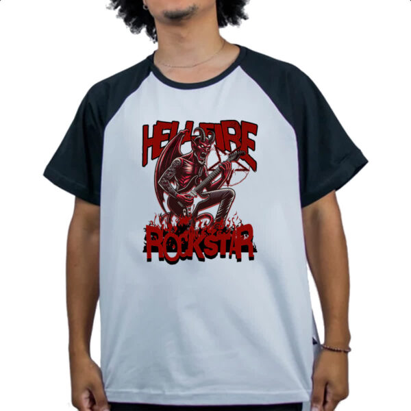 Camiseta Raglan Hell Fire Rockstar - Imagem 4