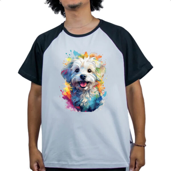 Camiseta Raglan Maltes Watercolor Arte - Imagem 4