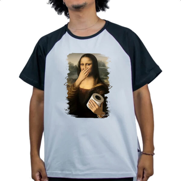 Camiseta Raglan Mona Lisa que fedo - Imagem 4