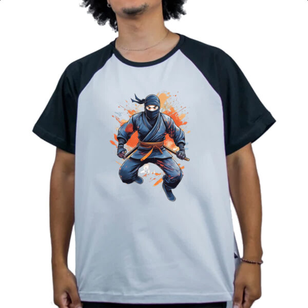 Camiseta Raglan Ninja Watercolor Arte - Imagem 4