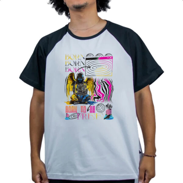 Camiseta Raglan Urbano Born to be Free - Imagem 4