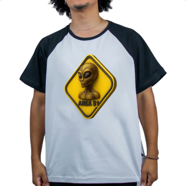 Camiseta Raglan Placa ET Area 51 3D - Imagem 4