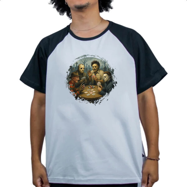 Camiseta Raglan Carteado do horror - Imagem 4