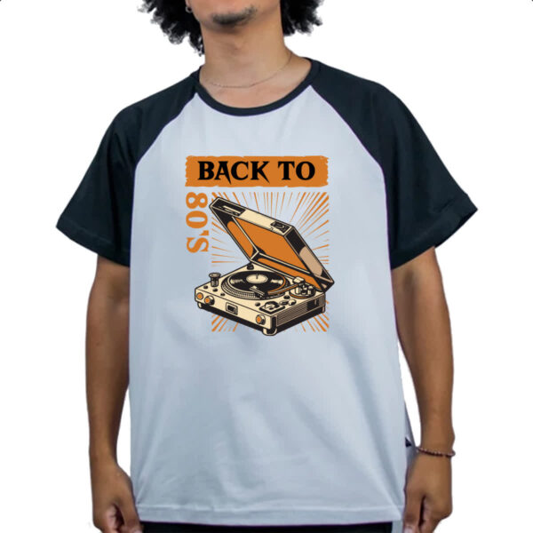 Camiseta Raglan Back to anos 80 vitrola - Imagem 4
