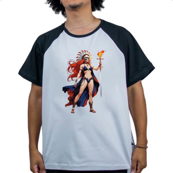 Camiseta Raglan Guerreira indigena xama - Imagem 4