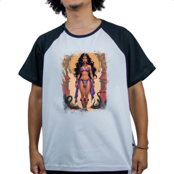 Camiseta Raglan Mereteseguer deusa das serpentes - Imagem 4