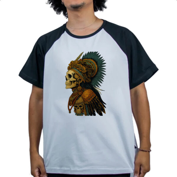 Camiseta Raglan Totem Caveira Indigena - Imagem 4