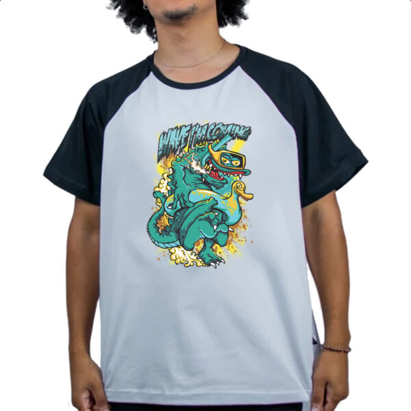 Camiseta Raglan Monstro Wave Im Coming - Imagem 4