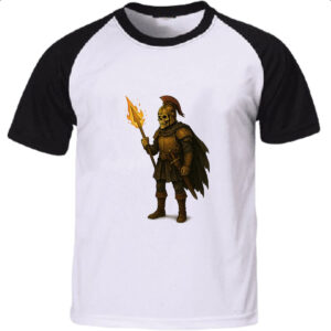 Camiseta Raglan Caveira guerreira medieval
