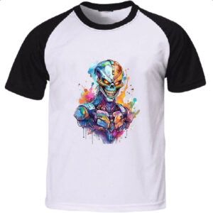 Camiseta Raglan Exterminador Watercolor Arte