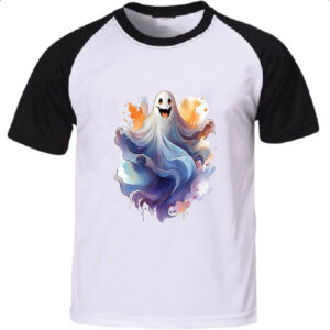 Camiseta Raglan Fantasma Watercolor Arte
