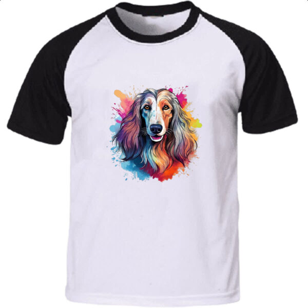Camiseta Raglan Galgo afegao Watercolor Arte